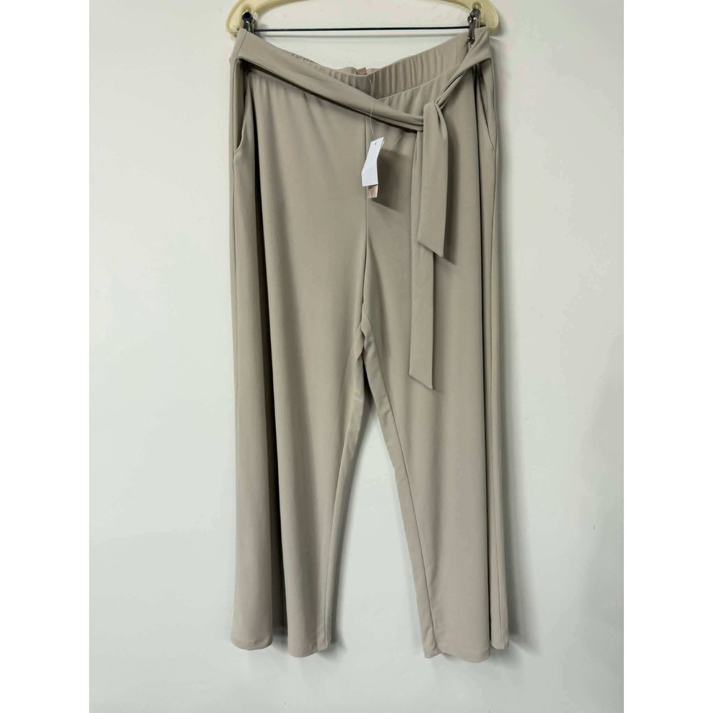 New Philosophy Republic Clothing Women's XL Beige Wide Leg‎ Tie Waist Pants